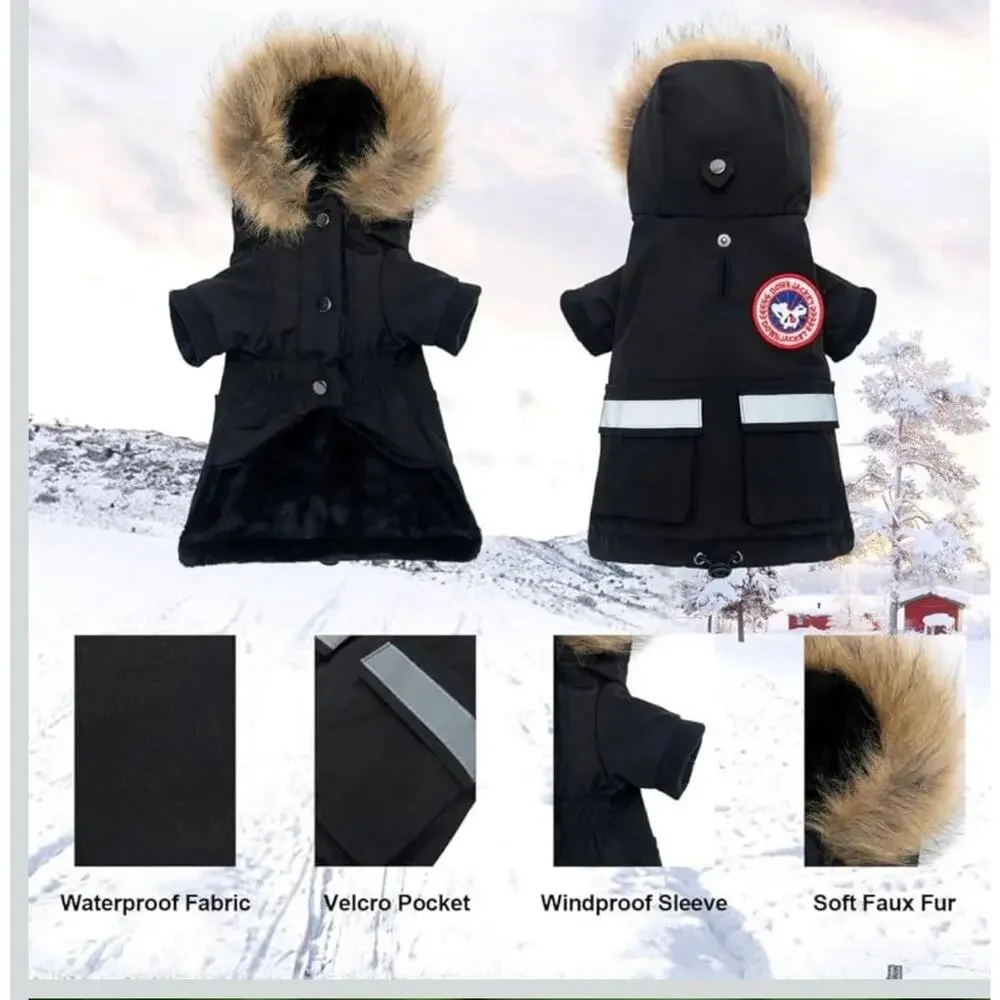 PINA Small Dog Coat Waterproof, Snow Jacket Medium